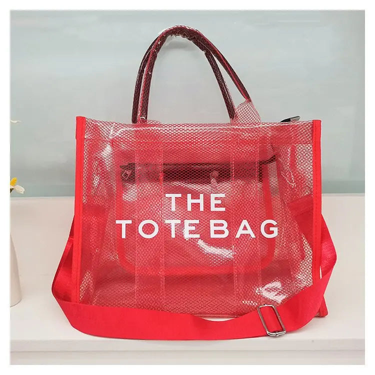 The Tote Bags For Women 2024 Summer New Luxury Designer Handbags Big Clear Beach Shopper Shopping Bag Large Totebag Square Purse