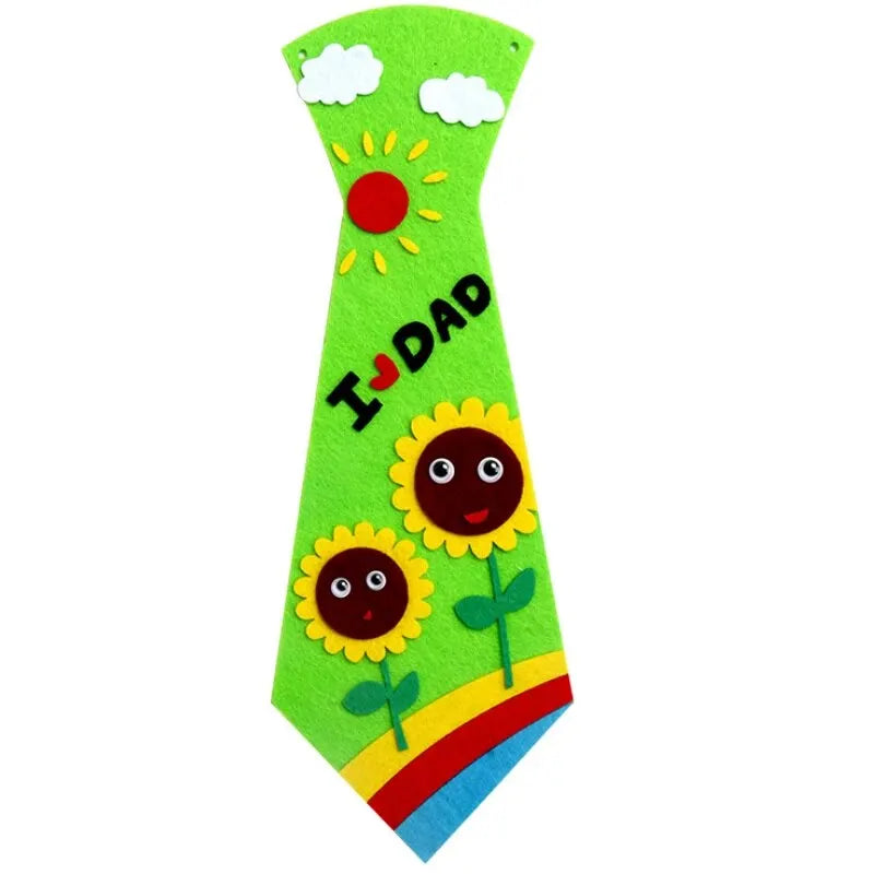 Kids DIY Ties Crafts Kindergarten Children Handmade Tie Educational Toys Fathers Day Birthday Gifts children Non Woven Clothing