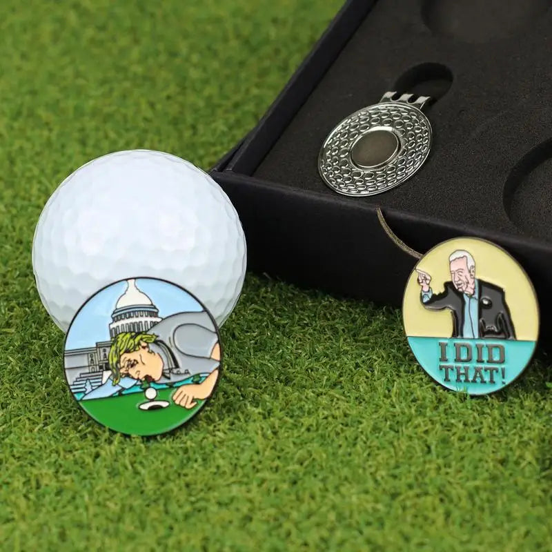 Magnetic Golf Hat Clip ball Marker Golf Ball Mark Electroplating Paint Golf Marker Golf Accessories Training Aids Men Women Gift Valentines Gift