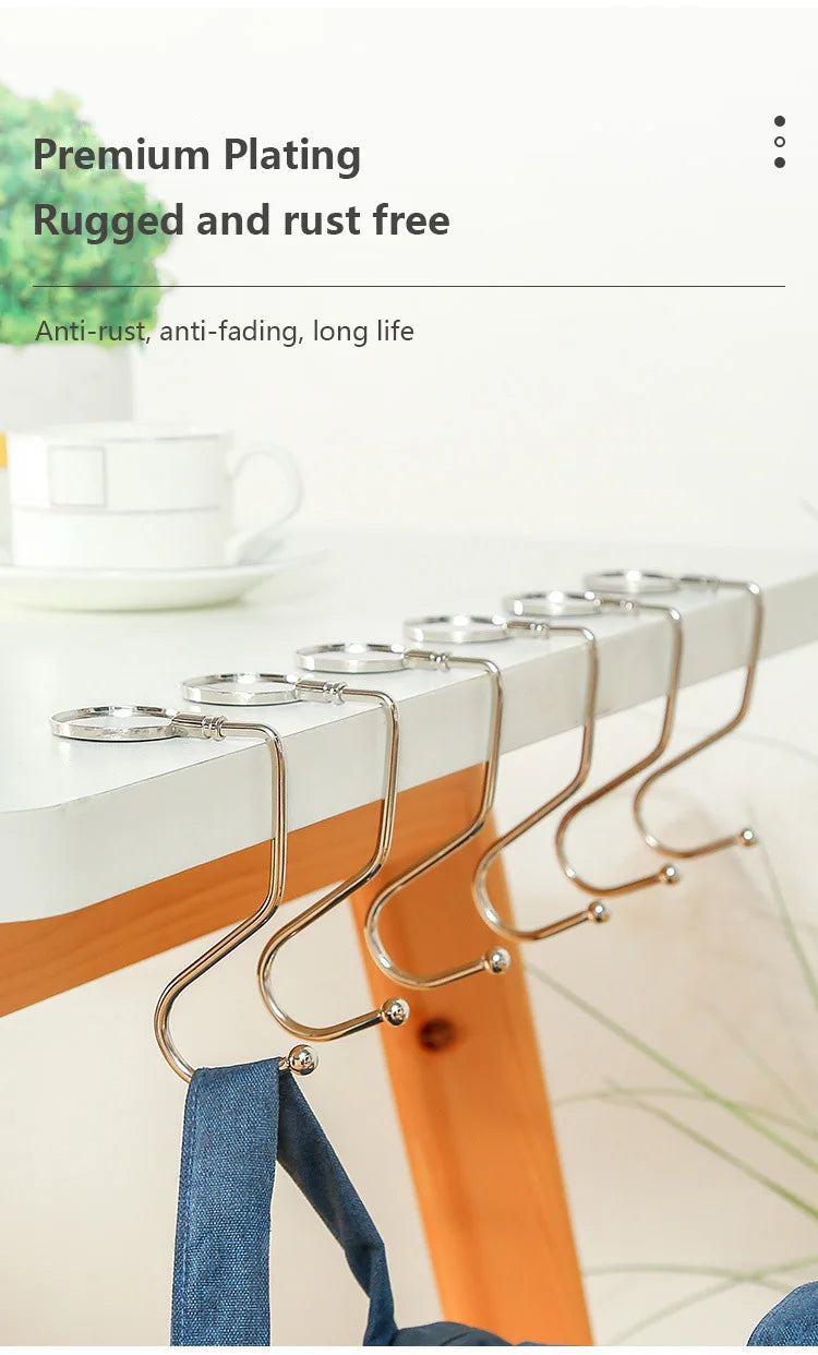 1pc Portable Students Desk Hook Hanger for Backpack Bags Storage Kitchen Cabinet Garbage Bag Hooks Desk Side  Office Organizer