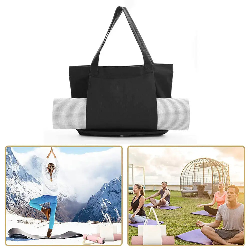 Yoga Mat Storage Bag Collapsible Washable Canvas Shoulder Package Outdoor Sports Fitness Pilates Large Capacity Fitness Bag