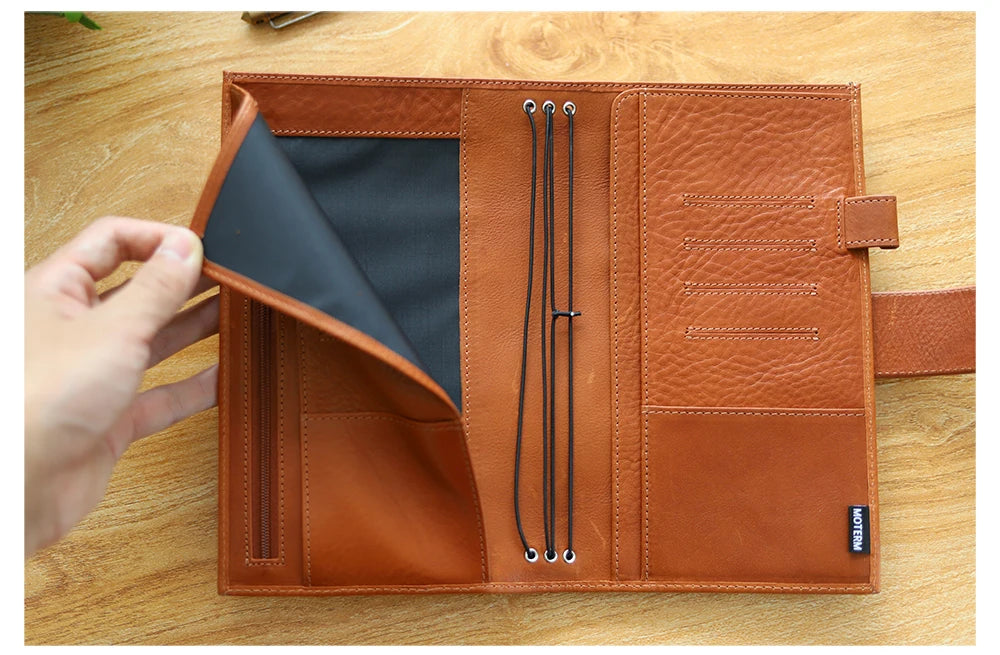 Moterm Travel Notebook Journal Companion Standard Planner Vegetable Tanned Leather Genuine Cowhide Organizer Diary