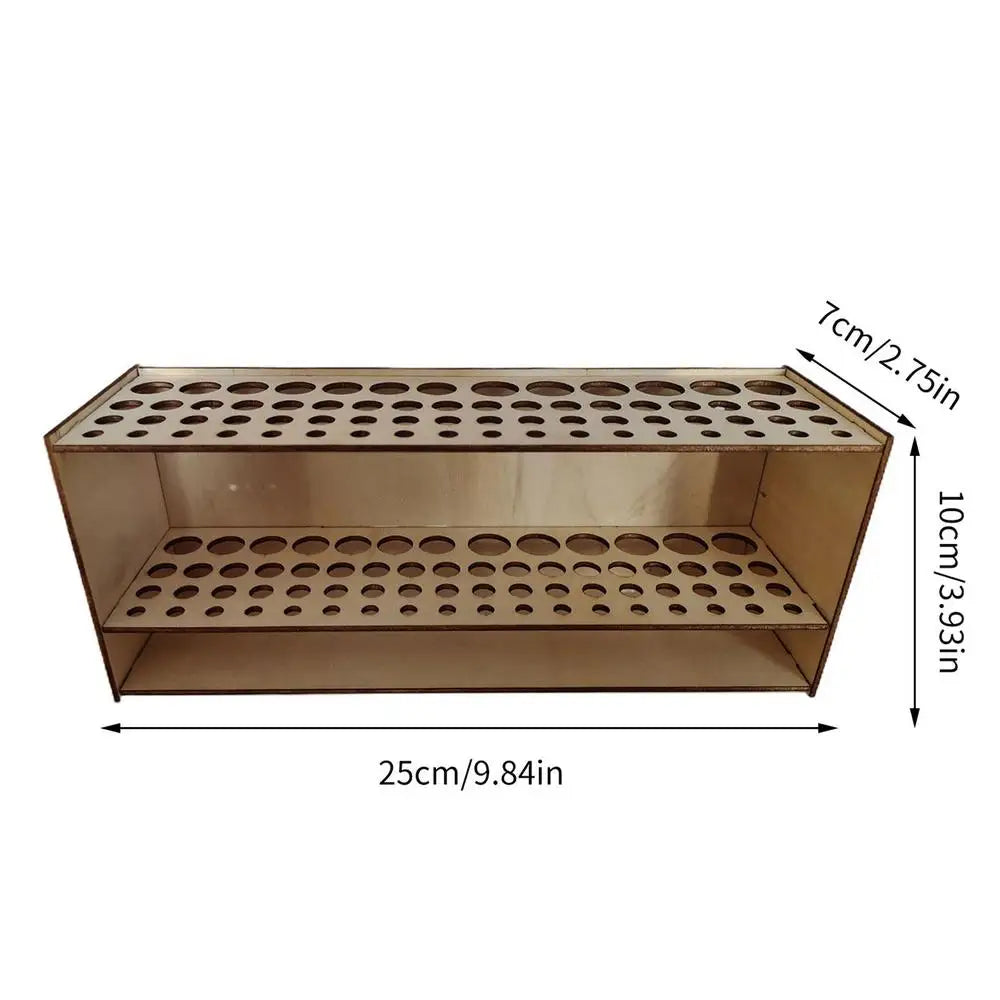 Paint Brush Stand 67 Hole Wooden Paint Brush Rack Square Display Stand Art Supply Storage Organizer for Pens Pencils and Art