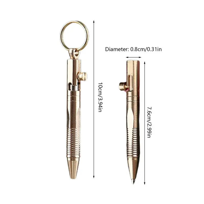 Travel Pocket Pen Portable Brass Ballpoint Pen Mini Design Brass Pen Pendant For Partners Customers Relatives Friends