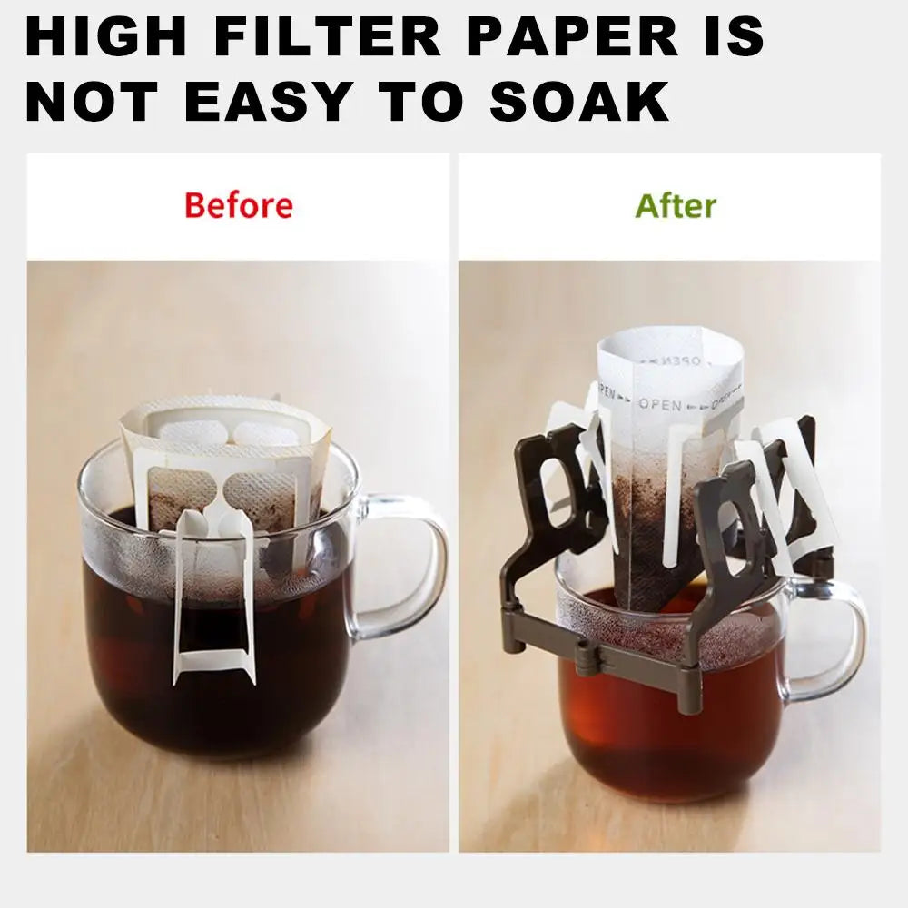 1PC Coffee Filter Holder Portable Reusable Outdoor Tea Filters Dripper Baskets Disposable Ears Drip Paper Bags Shelf Coffeeware