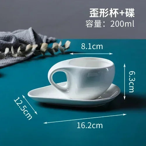 European Ceramic Mug Espresso Coffee Cup with spoon Dish Western Restaurant Hotel Coffee Cup Kitchen Supplies Drinking Utensils