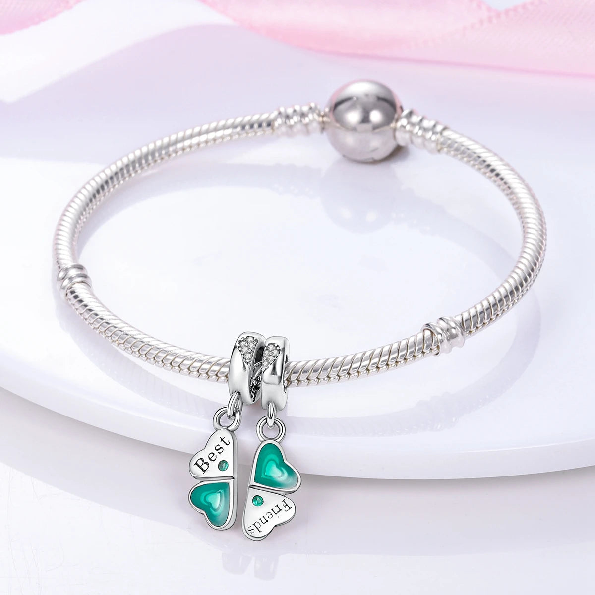 Silver Plated Charms For Woman Summer Green Cactus Avocado Beads Fit Original Pandora Bracelet Necklace DIY Dangle Charms