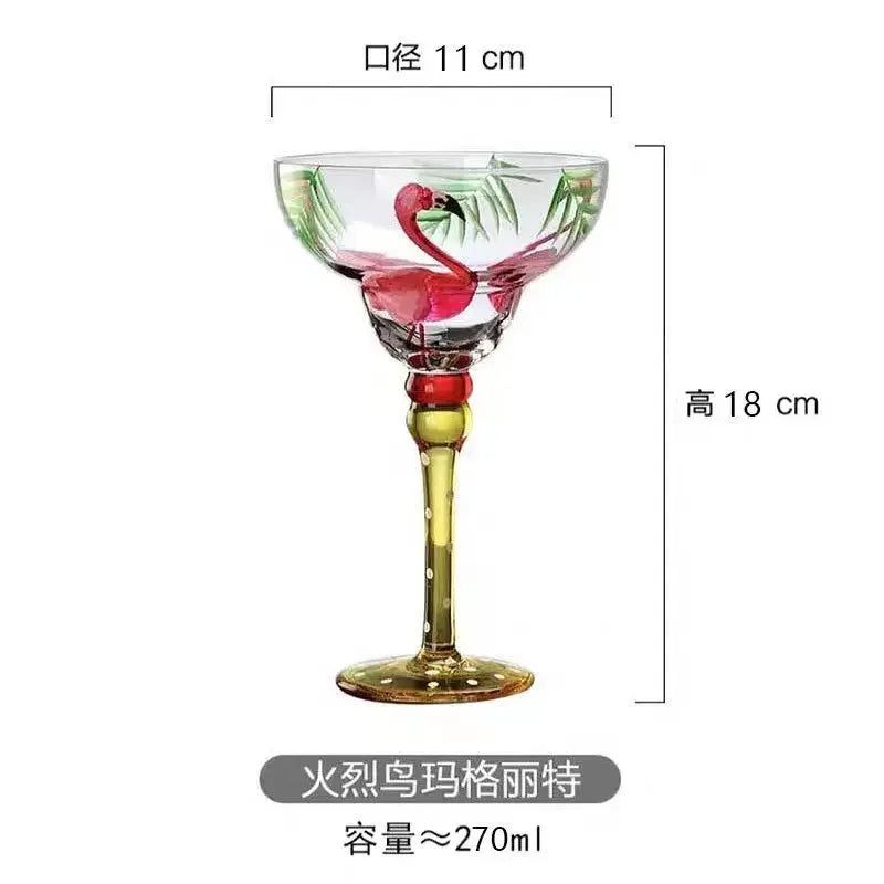 Handmade Colored Cocktail Cup Margarita European Cup Champagne Cup Creative Wine Glass Family Bar Wedding Party Wine Glass