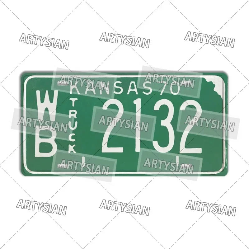 US Metal Plaque Retro Truck Number Plate Mississippi West Virginia Maine Illinois Idaho Iowa Pennsylvania Decorative Metal Sign