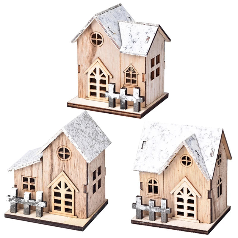 Nordic Simple Log Cabin Model Handicraft Ornaments Christmas Decoration Home Room Living Room Decorate Accessories