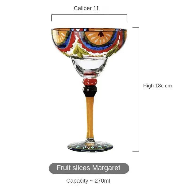 Handmade Colored Cocktail Cup Margarita European Cup Champagne Cup Creative Wine Glass Family Bar Wedding Party Wine Glass