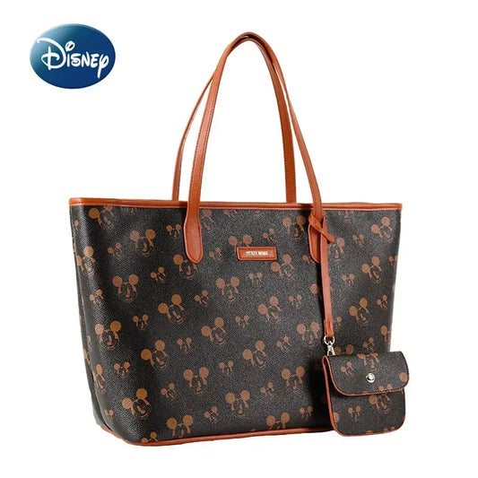 Disney Mickey Original New Women's Handbag Luxury Brand Women's Shoulder Bag 2-Piece Cartoon Fashion Women's Bag Large Capacity