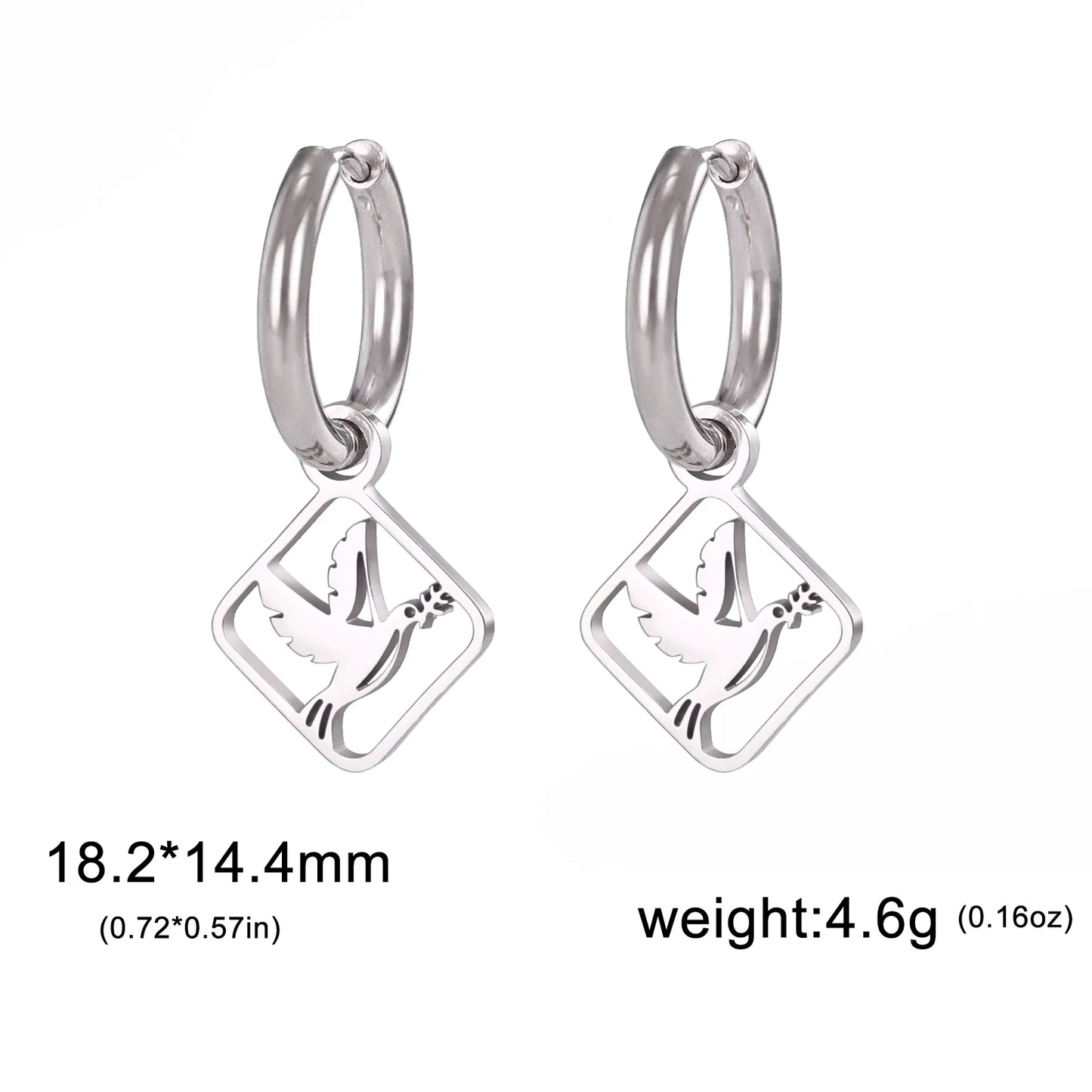 Unift Tiny Horseshoes Hoop Earrings for Women Stainless Steel Rhombus Earrings Fashion Sporty Cowboy Horse Girl Jewelry Gift