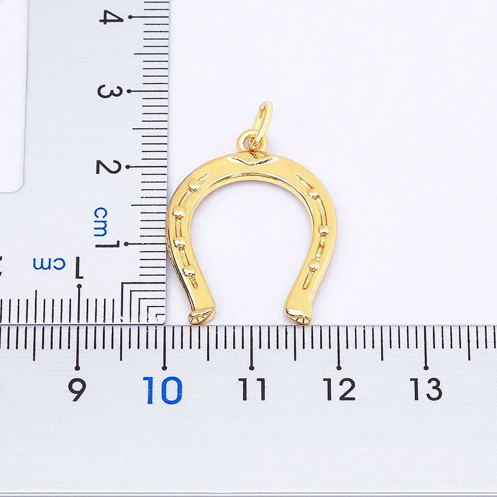 Nidin Ins Popular Fashion Classic Horseshoe Pendant Necklace Lucky Cute U Shaped Women Wedding Collier Gift Special Jewelry