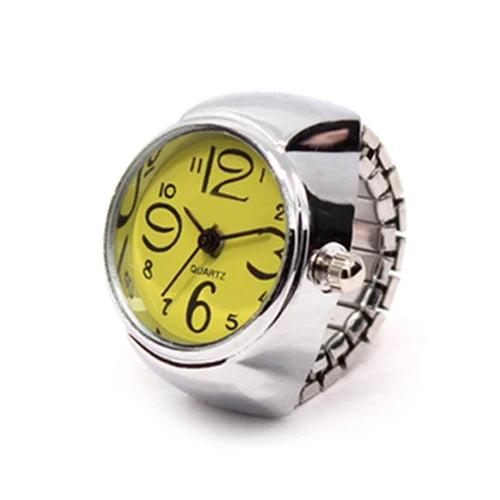 1PCs Vintage Punk Quartz Watch Rings for Couple Women Man Hip Hop Cool Elastic Stretchy Watch Finger Rings Fashion Jewelry