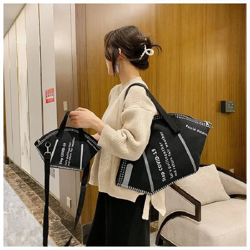 Mask Bag With Shoulder Strap Ladies Shopping Bags Unique Design Trendy Female Bags Money Storage Tote Size Small SizeL