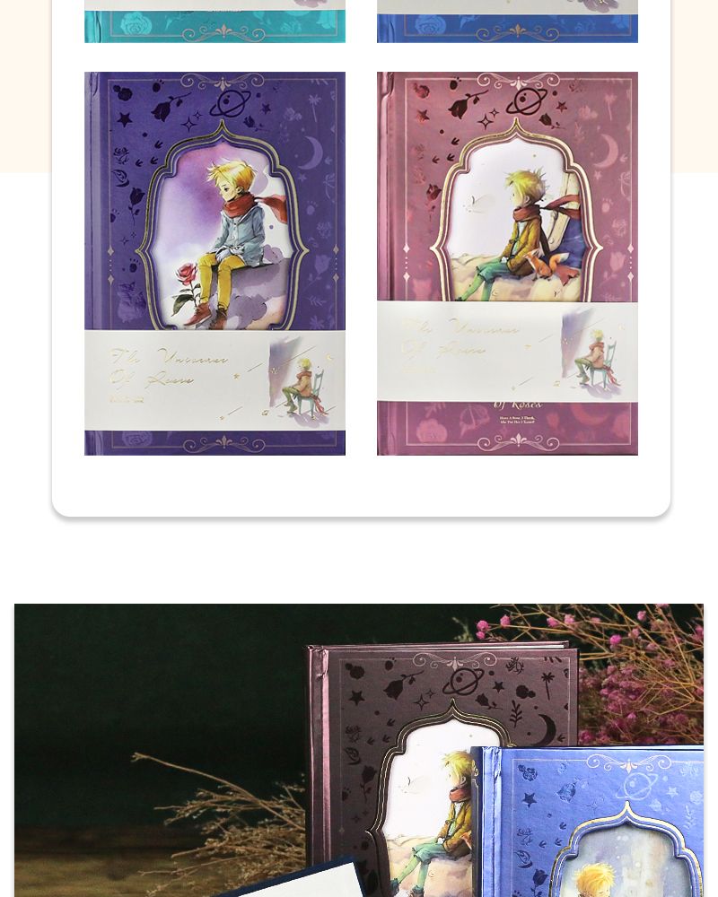 The Little Prince Guardian of Rose Sunset Appointment book Weekly Daily Schedule agenda A5 journal diary notebooks gift box set