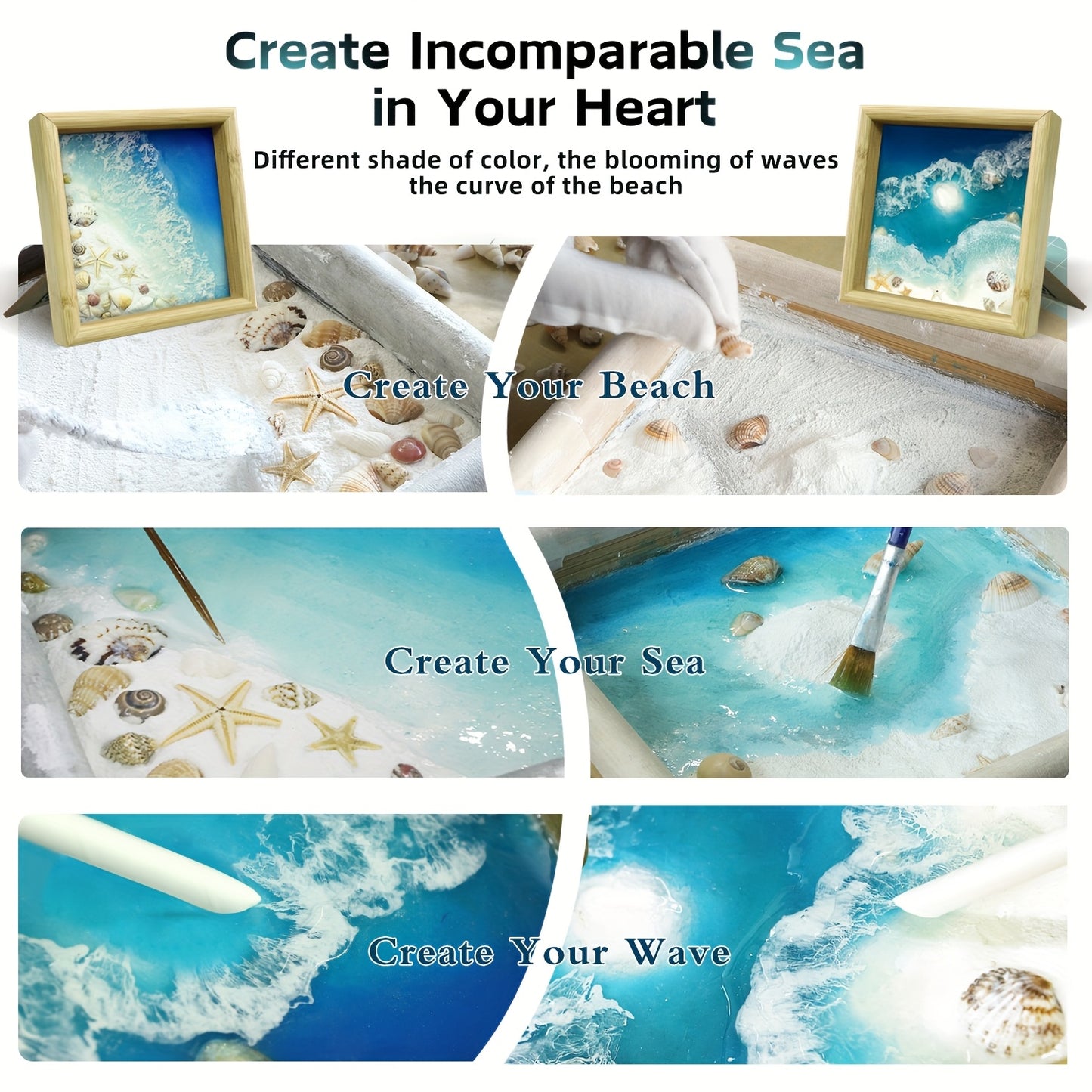 Crafts For Adults Women, Creative UV Resin Craft Kit For Beginners, Crafting Gifts For Women, Beach Lovers And Teens, DIY Projects Of Ocean Diorama Kit, Enjoying Art Therapy And Crafty Charm