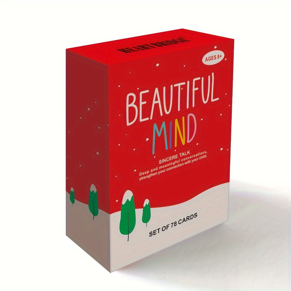 Beautiful Mind Sincere Talk Conversation Card Game - 78-Card Deck for Meaningful Parent-Child Discussion, Card Stock Material, Ideal for Age 8 to 12 - Educational Family Party Game, Perfect Gift for Holidays