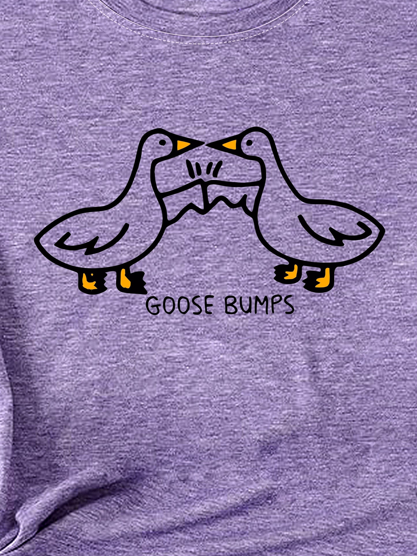 Women's Casual Fashion T-Shirt With "Goose Bumps" Print, Vintage Style, Round Neck, Short Sleeve