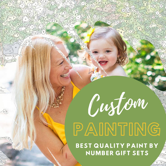 Personalized paint by number gift set kits, custom adult paint by number, best quality