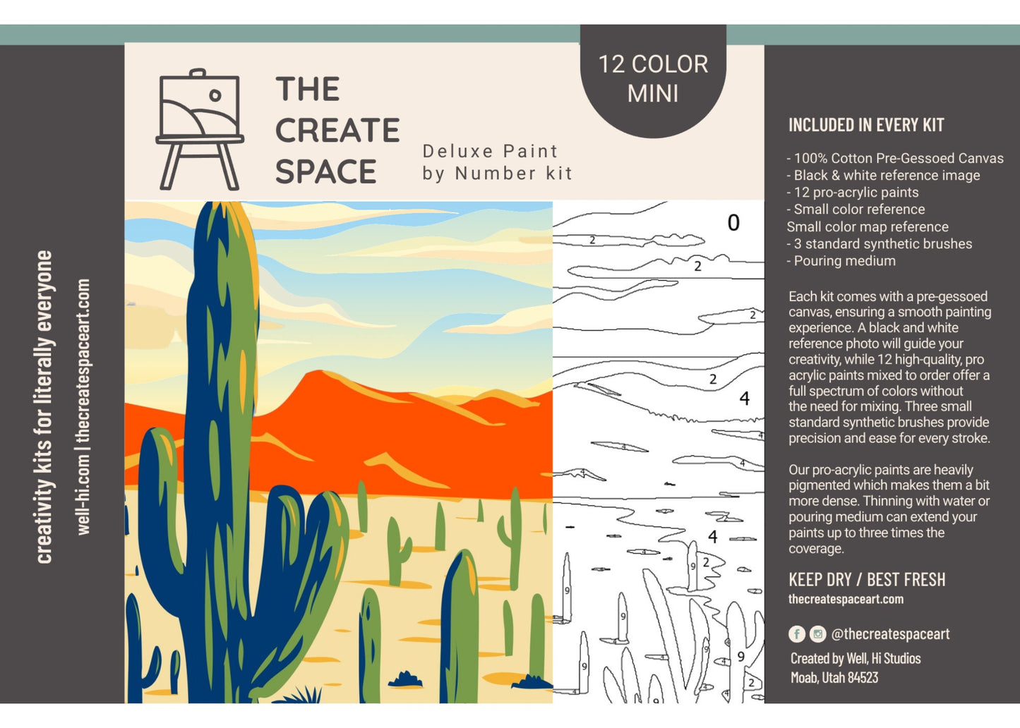 Desert Color - Mini 16 Color Paint by Number Kit