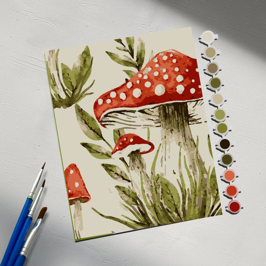 Vintage Mushroom Pop - Mini 12 Color Paint by Number Kit