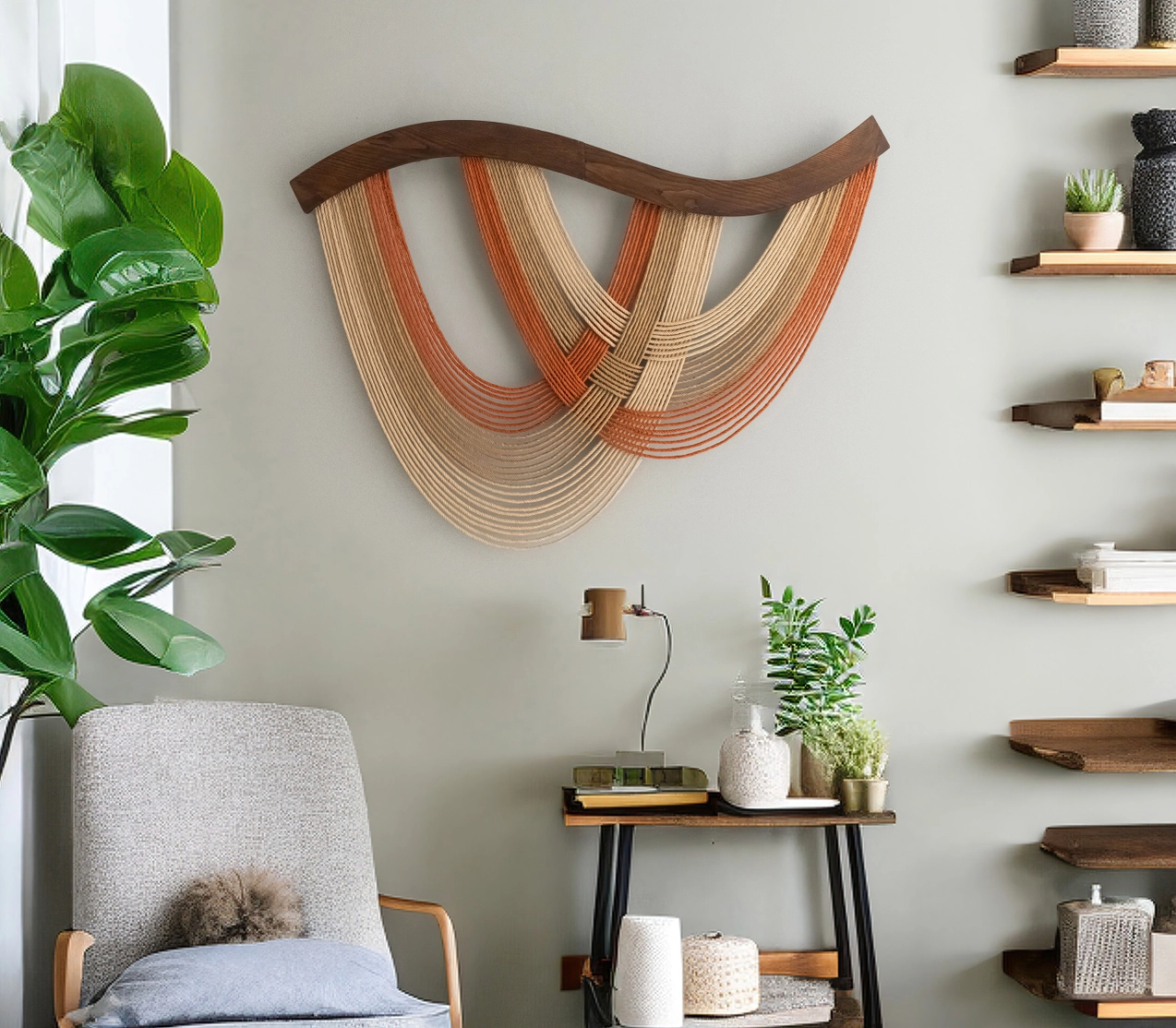 Artisan Macrame Fiber Wall Hanging